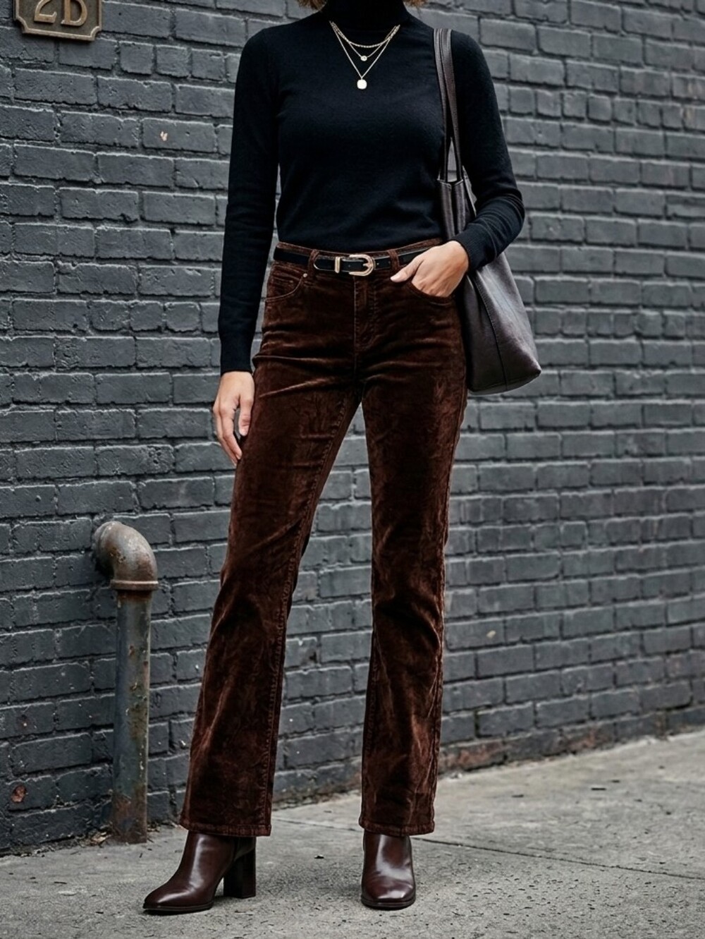 PAIGE Velvet Bootcut Pants Chicory Coffee Brown Women's Size 28 Stretch